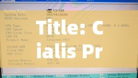 Title: Cialis Price Comparison: Save Big with These Tips!