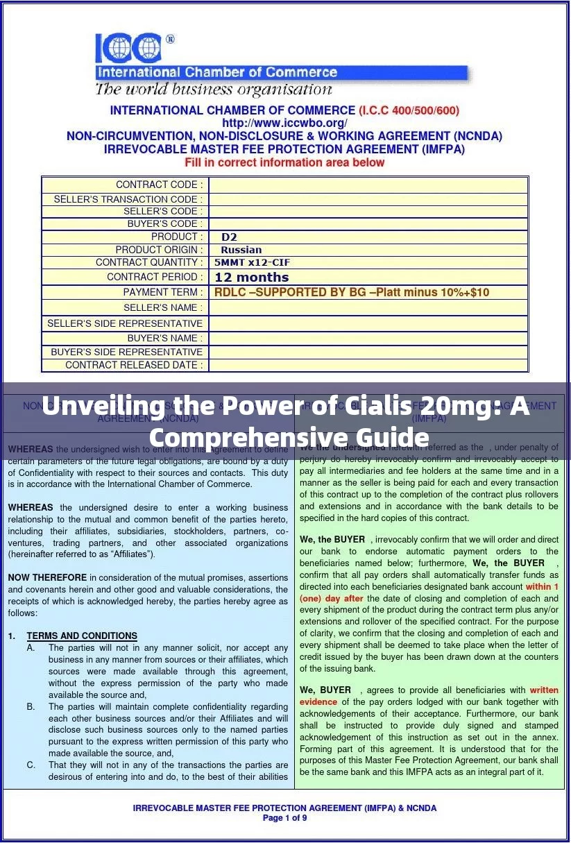 Unveiling the Power of Cialis 20mg: A Comprehensive Guide