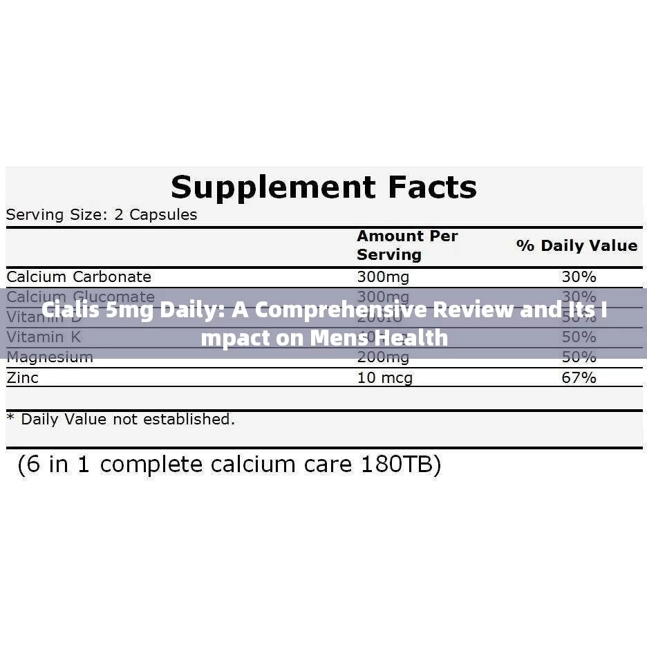 Cialis 5mg Daily: A Comprehensive Review and Its Impact on Mens Health