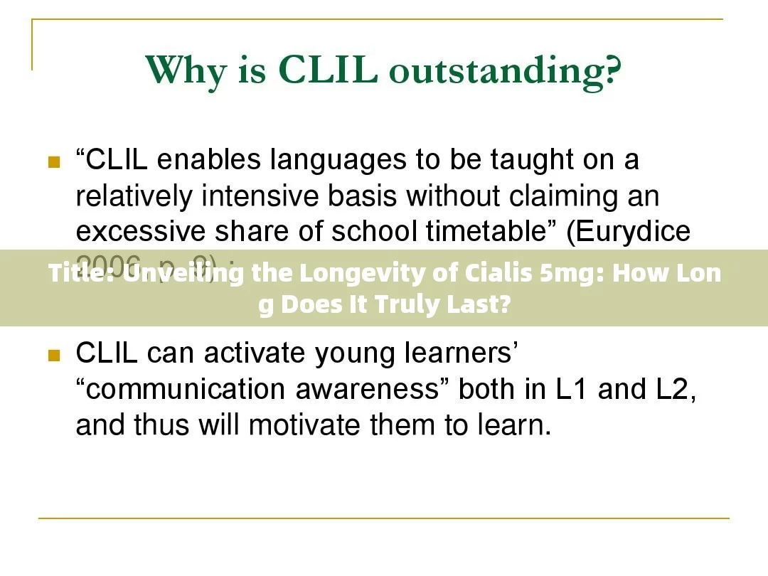 Title: Unveiling the Longevity of Cialis 5mg: How Long Does It Truly Last?