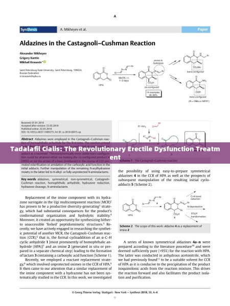 Tadalafil Cialis: The Revolutionary Erectile Dysfunction Treatment