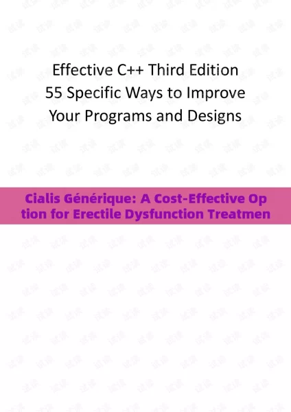 Cialis Générique: A Cost-Effective Option for Erectile Dysfunction Treatment