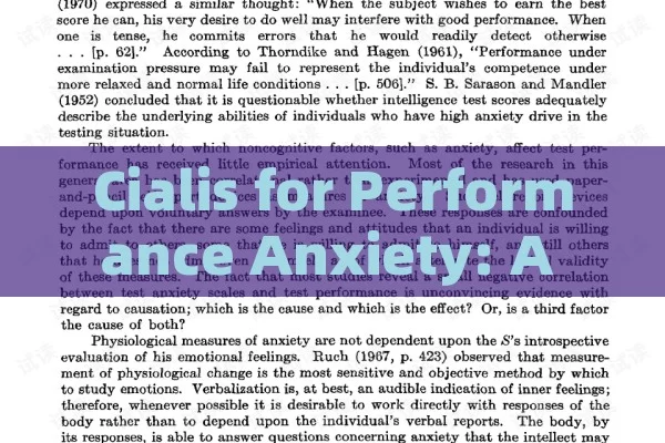 Cialis for Performance Anxiety: A Comprehensive Guide